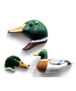 Lot 3 Duck Pins Hand Painted Mallard Heads &amp; Full Body Waterfow Wildlife... - $536.05 MXN