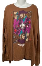 Wrangler Retro Graphic T-Shirt Women XXL Brown King Of Hearts Cowboy Long Sleeve - £14.61 GBP