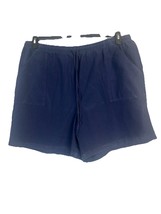 Women&#39;s Navy Blue Classic Elements Drawstring Elastic Waist Short. Size ... - $15.84
