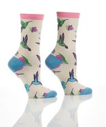 Women&#39;s Premium Crew Socks Yo Sox Hummingbird Motifs Size 6 - 10 Cotton ... - £7.78 GBP