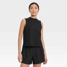 Women&#39;s Supima Cotton Cropped Sleeveless Tank Top - All in Motion Black  XS  NWT - £6.08 GBP