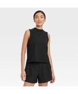 Women&#39;s Supima Cotton Cropped Sleeveless Tank Top - All in Motion Black ... - £6.12 GBP