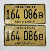 1984 Illinois Vehicle License Plate Matching Set 164 086 B - $36.63