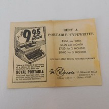 Barron&#39;s Rent a Royal Portable Typewriter Ad Print Ephemera Brooklyn New York - £6.17 GBP