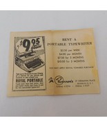 Barron&#39;s Rent a Royal Portable Typewriter Ad Print Ephemera Brooklyn New... - $7.85