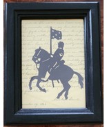 Vintage Gettysburg Address ~ Soldier on Horse Silhouette in a Wooden Fra... - £29.55 GBP