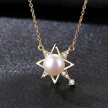S925 Sterling Silver Necklace Women Clavicle Chain Fashion Freshwater Pearl Pend - $22.00