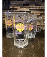 3 Vtg GLASS BEER STEIN MUGS LA Los Angeles Lakers Champions NBA Jack In ... - $49.49