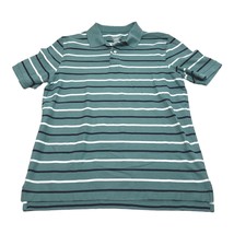 L.L. Bean Striped Blue Green Multicolor Short Sleeve Polo Men&#39;s Size Med... - $19.34