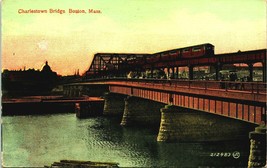 Charlestown Bridge Boston MA Massachusetts UNP 1910s DB Postcard - £4.65 GBP