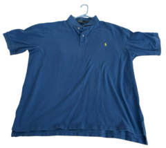 Vtg Ralph Lauren Polo Shirt Men 2XLT Tall Royal Blue w/Yellow Pony Short... - $33.20
