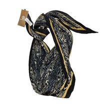 Giani Bernini Snake Print Pleated Square Scarf Black New - £14.33 GBP