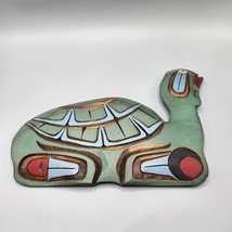 Kwakiutl Seated Turtle Carved Wood Demsey Willie Gilford Isl BC PNW Indi... - £77.05 GBP