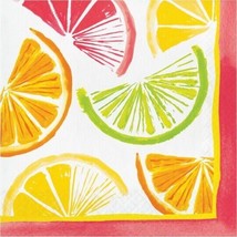 Citrus Slices Lunch Paper Napkins 16 Pack Summer Lemons Fruit Tableware - £11.79 GBP