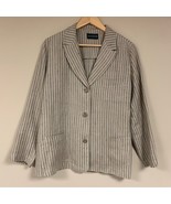 Vintage Harve Benard Women Blazer Linen Blend Academia Pinstripe Busines... - £32.47 GBP