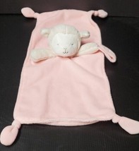 Carters OS White Lamb Pink Security Blanket Rattle Pacifier Holder Knotted Sheep - £11.78 GBP