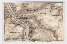1925 Original Vintage Map Of Sankt Goar / RHINELAND-PALATINATE / Germany - £16.20 GBP