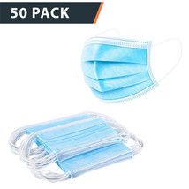 50 PCS Face Mask Non Medical Surgical Disposable 3Ply Earloop Mouth Cover - Blue - £15.63 GBP