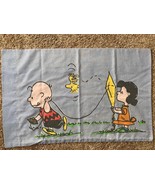 VTG Peanuts Reversible Pillowcase - 31x20 - Charlie Brown Lucy Woodstock... - £15.29 GBP