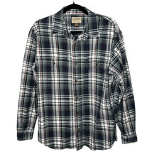 CE SCHMIDT Shirt Mens Medium Blue Green Plaid Button Up Heavy Cotton Wor... - $34.28 CAD