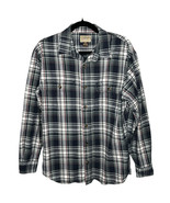 CE SCHMIDT Shirt Mens Medium Blue Green Plaid Button Up Heavy Cotton Wor... - $34.03 CAD