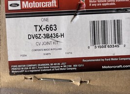 Motorcraft TX-663, CV Axle Shaft Kit Front Left, Ford DV6Z-3B436-H New OEM NOS - $93.15