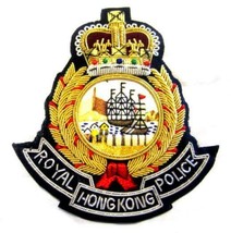 HONG KONG POLICE OFFICER HAT CAP BADGE NEW HAND EMBROIDERED CP MADE FREE... - £17.43 GBP
