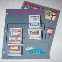 BALLY 5000 PLUS OPTION GAMES ORIGINAL CASINO SLOT MACHINE PROMO FLYER 1988 - £18.30 GBP