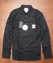 Armani Exchange A|X Icon Period Men&#39;s Regular Fit Black Cotton Casual Shirt S - £38.87 GBP