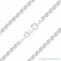 Twist-Rope 1.8mm Diamond-Cut Italian Chain Necklace in 925 Italy Sterling Silver - £20.77 GBP+
