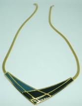 Vintage Avon Enamel On Gold Tone Metal Bib Necklace - £6.04 GBP