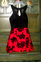 PARTY DRESS red black knee length Crystal Doll sleeveless size 3 (34) - £19.95 GBP