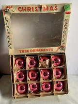 Vintage Poland Glass Pink ball ornaments with box - £25.57 GBP