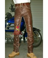 MEN&#39;S LEATHER JEANS THIGH FIT OUTRAGEOUSLY LUXURY PANTS TROUSERS HOT BRA... - $184.05 CAD