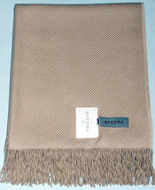 Sferra Bristol Fringed Throw Taupe Beige Soft Cotton Alpaca Blend 51x71" New - $134.90