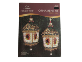 Beaded Sequins Holiday Time Ornament Kits Golden Glow Lanterns 2” X 4” Kit Sulyn - £18.98 GBP