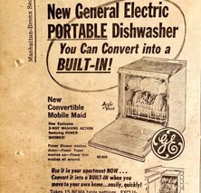 GE Portable Dishwasher Advertisement 1963 Argus Appliances Manhattan NYC DWDD17 - £22.52 GBP