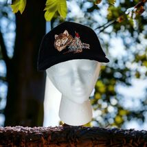 Native Pride Wolf Shadow Feathers Black Embroidered Adjustable Cap Hat B... - $11.95