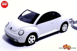 Rare Htf Nice Key Chain White Vw New Beetle Volkswagen Ltd Great Gift Or Display - $48.98