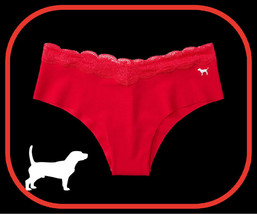 M L XL XXL Bold Red Hot Pepper Lace Waist PINK Victorias Secret Cheekster Panty - $10.99