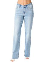 Judy Blue women&#39;s high waist v front waistband straight leg jeans in Light - £36.59 GBP