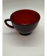 Set Of 4 Vintage ANCHOR HOCKING Royal Ruby Red Glass Footed Cup Tea Punc... - $27.16