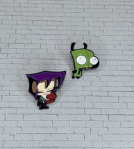2 Pieces Invader Zim Enamel Pin 1.1 Inch Gaz And Gir. Backpack Pin. - £11.23 GBP