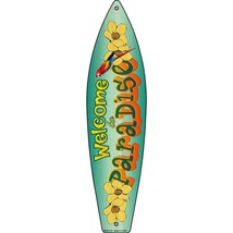 Welcome To Paradise Novelty Mini Metal Surfboard MSB-079 - £13.27 GBP