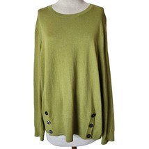 J Jill Green Crew Neck Long Sleeve Sweater Size Large - £19.44 GBP