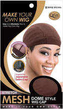 QFITT MESH DOME STYLE WIG MAKING CAP BREATHABLE,TIGHT BAND # 5112 BROWN - £2.05 GBP