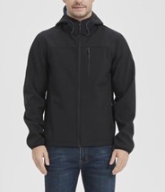 NWT Hawke &amp; Co Men&#39;s Hooded Softshell Jacket Black Size L - $44.54