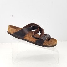 BIRKENSTOCK Womens Yara Leather Strap Sandals Size 41 US 10.0 - Brown - $46.98