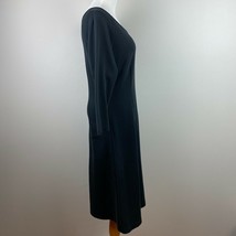 Hanna Andersson Dress Womens Medium Black Sheath A-Line Knit Stretch 3/4... - £22.31 GBP