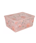 Pink Floral Container 11x14 approx. New - $131.92 MXN